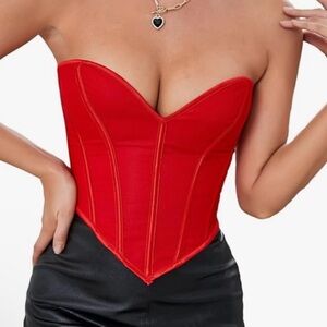Red corset top